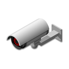 Security camera isometric vector illustration.