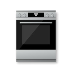 Realistic smart stove vector illustration isolated on white background.