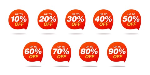 Set of sale tags. Discount stickers pack