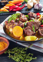 traditional Jamaican Curry Goat in a bowl