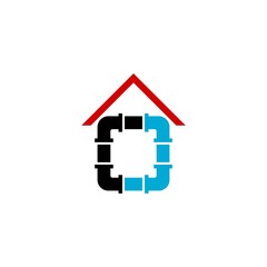 House plumbing repair symbol logo icon