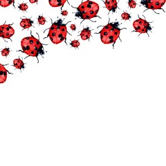 Obraz na płótnie Canvas Beautiful red lady bug art illustration