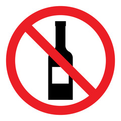No alcohol drink forbidden sign symbol bottle logo