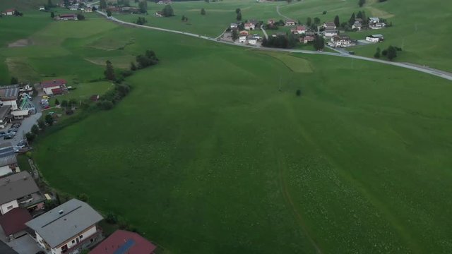 Drone shot of Walchsee in Austria.