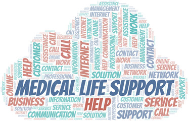 Obraz premium Medical Life Support word cloud vector made with text only.