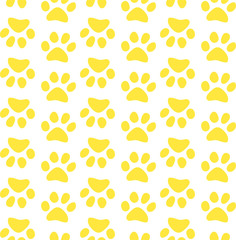 Vector seamless pattern with cat or dog,kitten or puppy footprints. Can be used for wallpaper,fabric, web page background, surface textures.