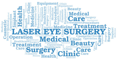 Laser Eye Surgery word cloud vector made with text only.