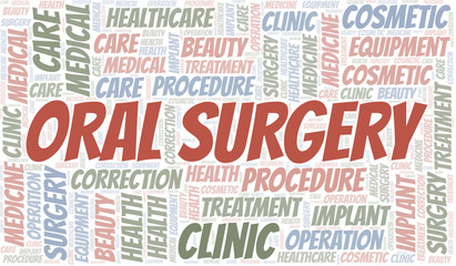 Oral Surgery word cloud vector made with text only.
