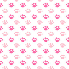 Vector seamless pattern with cat or dog,kitten or puppy footprints. Can be used for wallpaper,fabric, web page background, surface textures.