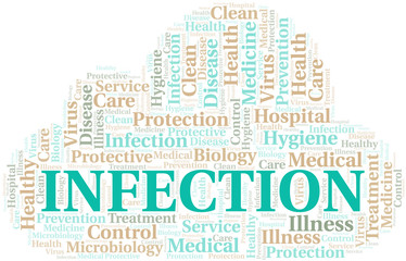 Obraz premium Infection word cloud vector made with text only.