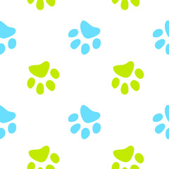 Vector seamless pattern with cat or dog,kitten or puppy footprints. Can be used for wallpaper,fabric, web page background, surface textures.