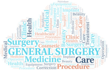 General Surgery word cloud vector made with text only.