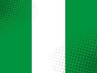 Vector image of the flag of Nigeria with a dot texture in the style of comics