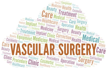 Vascular Surgery word cloud vector made with text only.