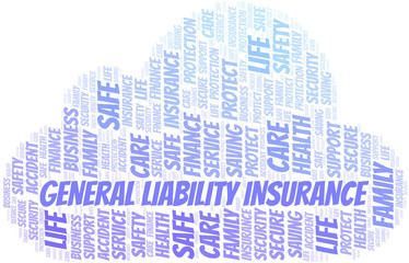 Obraz premium General Liability Insurance word cloud vector made with text only.