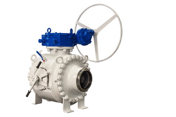 modern industrial shut-off valve with manual control for working in aggressive gases
