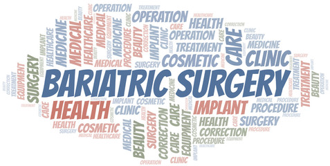 Bariatric Surgery word cloud vector made with text only.
