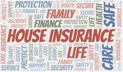 House Insurance word cloud vector made with text only.