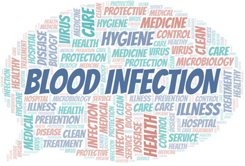 Blood Infection word cloud vector made with text only.