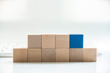 Building Blocks on table with white background
