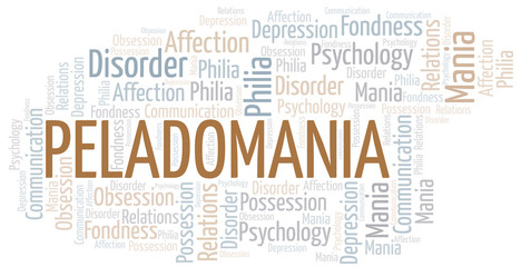 Fototapeta premium Peladomania word cloud. Type of mania, made with text only.