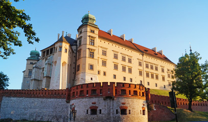 Wawel castle famous landmark in Krakow, Poland.
