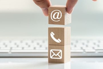 Hotline support contact communication concept