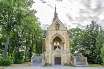 Fototapeta na wymiar Bucquoy Chapel at the Cemetery of Nove Hrady in Czech Republic