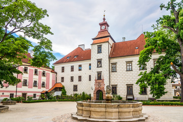 At the Courtyard of Trebon Castle in Czech Republic