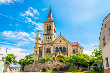 Fototapeta na wymiar View at the Church of Saint Peter and Paul in Hosin - Czech Republic