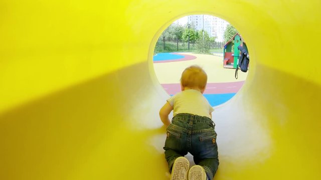 Baby boy in the tube