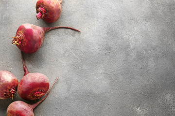 Fresh beet on grey background