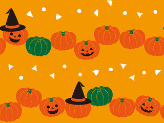 ハロウィン・カボチャのシームレスパターン