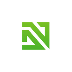 Abstract Letter DV or VD Logo, Green on White Background, Minimal Logo Icon Design Template - Vector