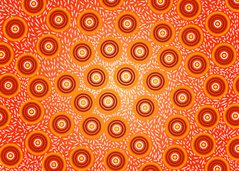 Illustration based on aboriginal style of seamless pattern background.