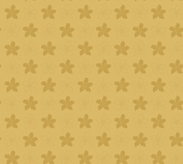 Abstact Geometric Floral Pattern, Tropical Floral Print, Gold Color Flower Background - Vector