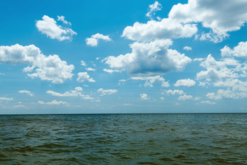 sea and wave - beautiful summer landscape and travel concept, bright day and sky with clouds