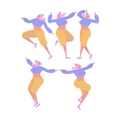 Collection of woman dancing and having fun at a birthday party