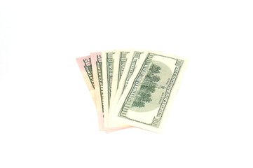 Dollars, American money on a white background, isolate