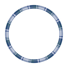 Round frame vector vintage pattern design template. Circle border designs plaid fabric texture. Scottish tartan background for collage art, gif card, handmade crafts.