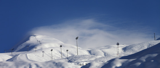 Ski slope and ropeways