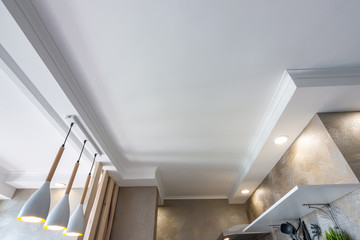 False ceiling in a small kitchen - obrazy, fototapety, plakaty