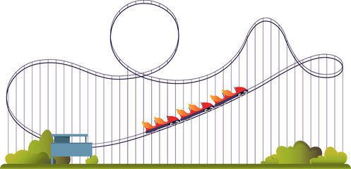 Roller coaster vector illustration.
