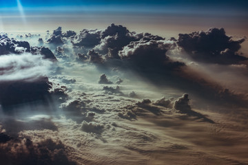 Fototapeta na wymiar cloud and sky view from the window of an airplane