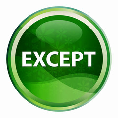 Except Natural Green Round Button