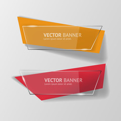 Vector infographic origami banners set.