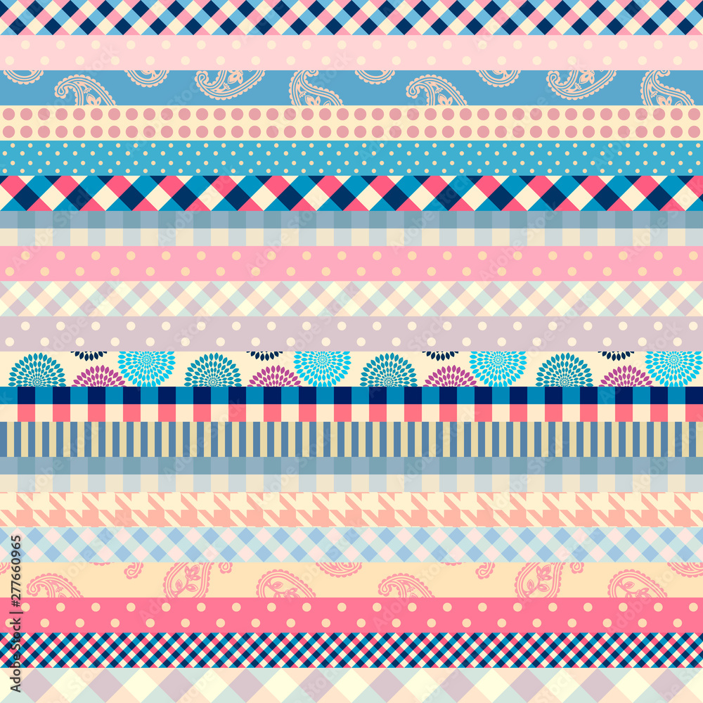 Poster Patchwork textile pattern. Seamless quilting design background.