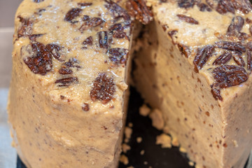 Halva with pecan nuts for sale at city farmers market