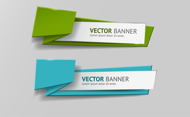 Obraz premium Vector infographic origami banners set.