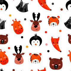 Kids pattern in the colorful style. Vector